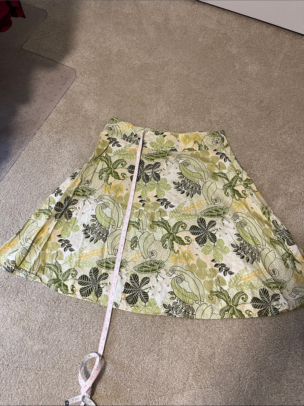 Norton McNaughton Green and Yellow Floral Circle Skirt